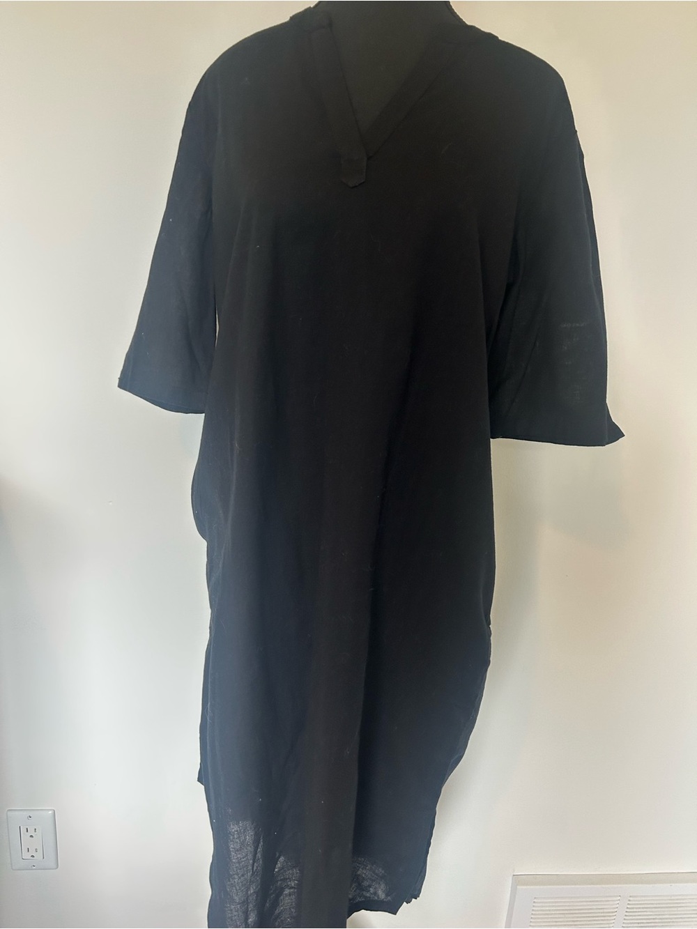 Kaffe Black V-Neck Shift Dress with Pockets